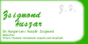 zsigmond huszar business card